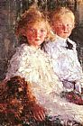 Antonio Mancini Portrait of Elizabeth and Charles Williamson with their Pet Dog painting